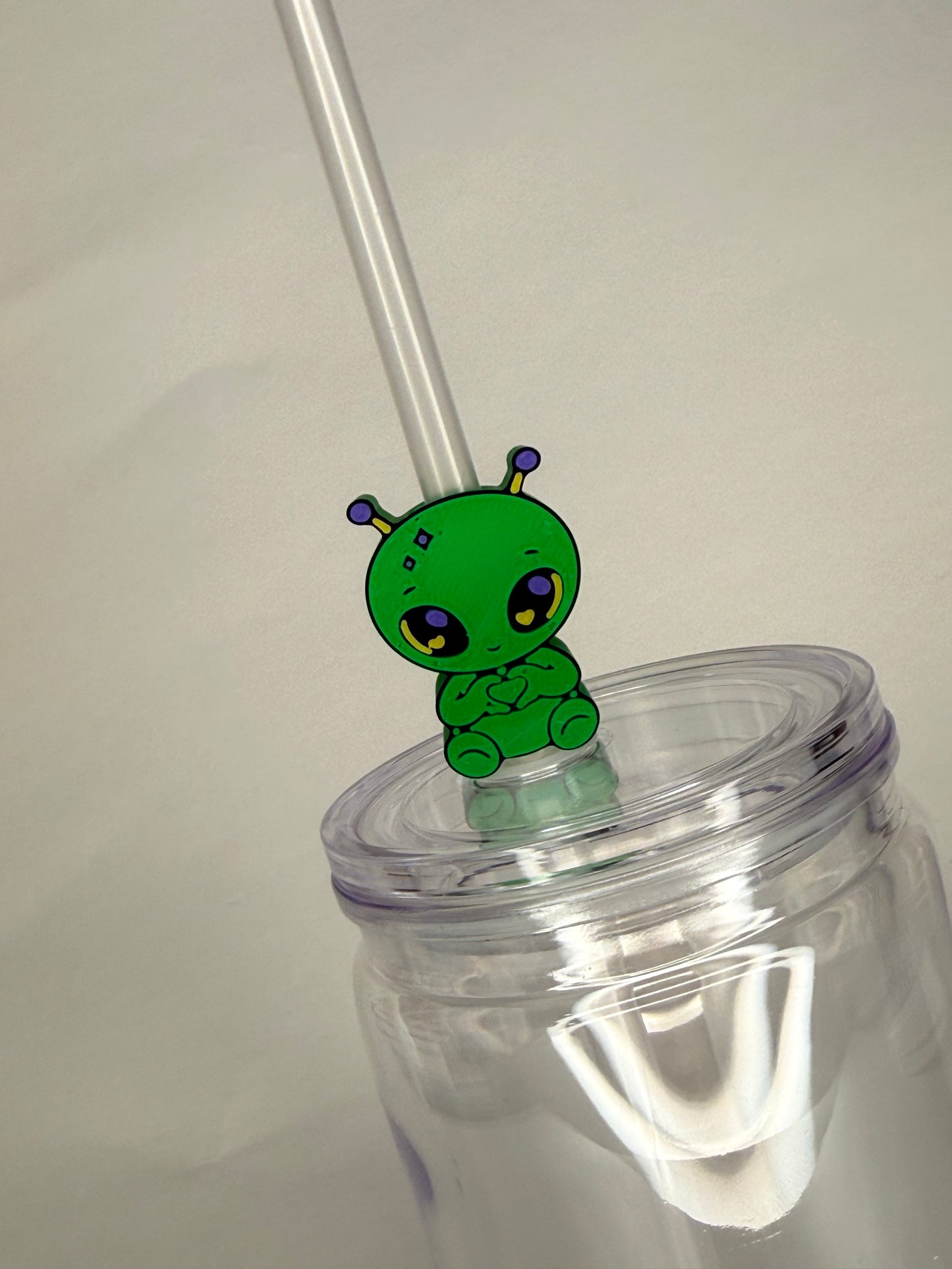 Alien straw topper