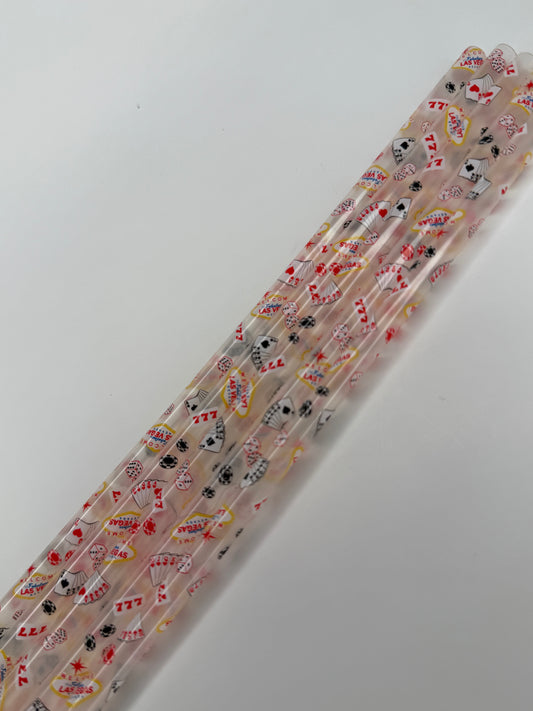 Vegas/gambeling straw- 10"