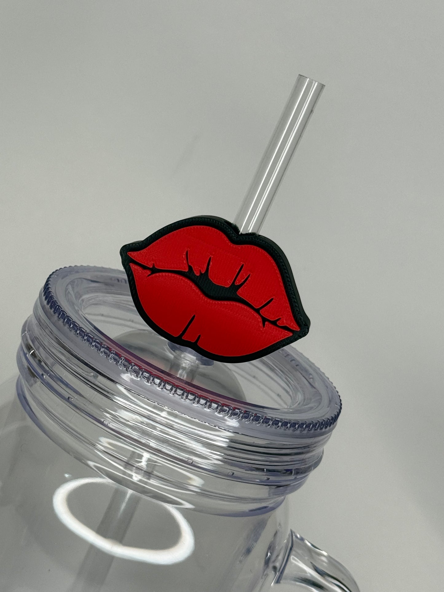 Red lips straw topper