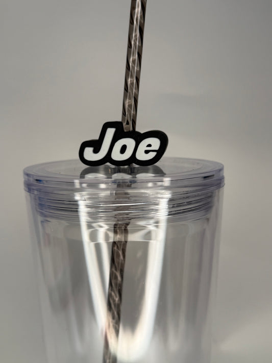 Personalized straw topper